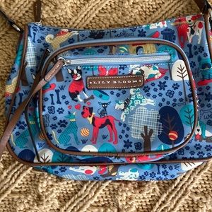 Lily Bloom excellent used condition, dog themed shoulder strap